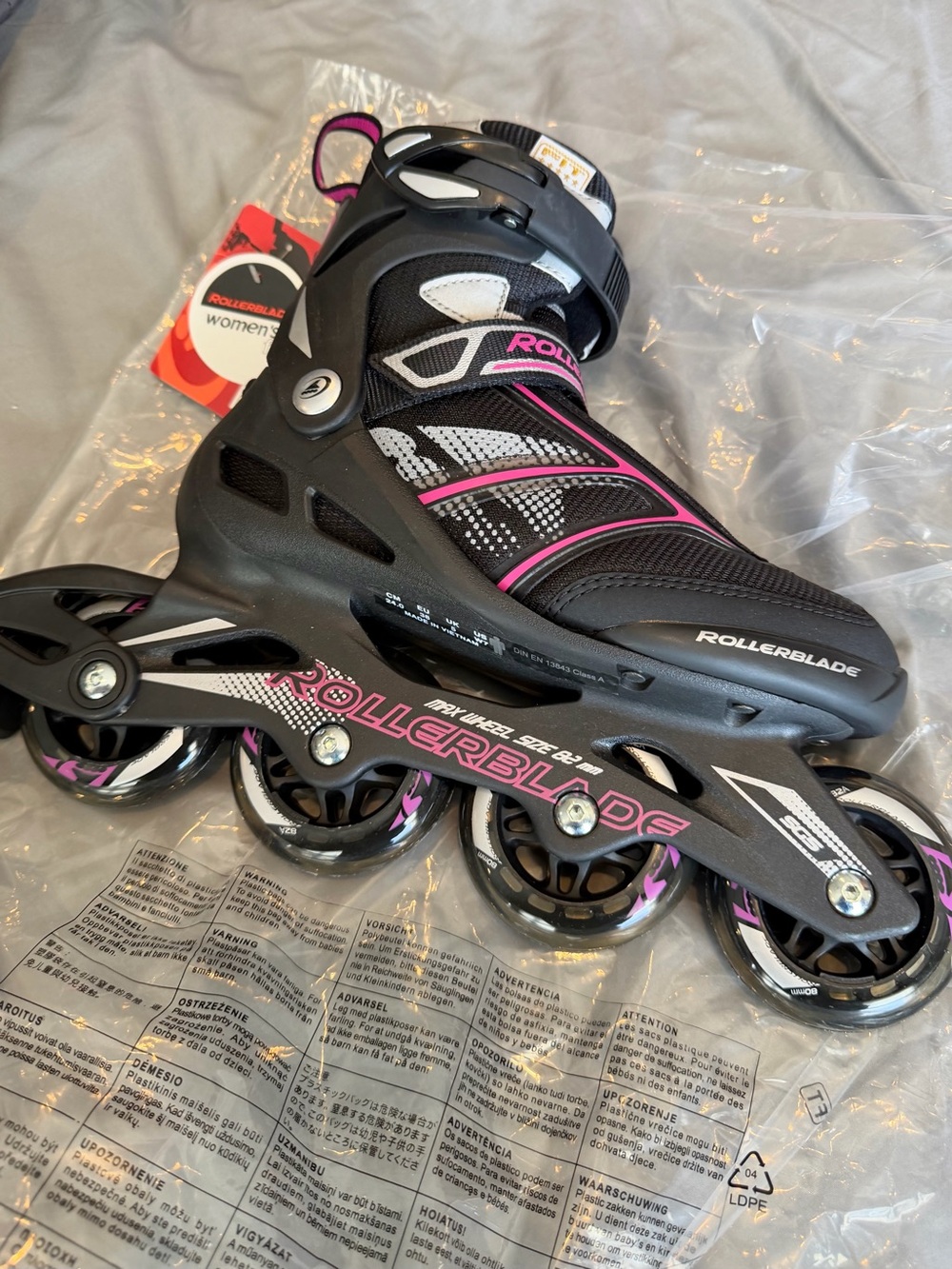 Black & Pink Adjustable Inline Skates